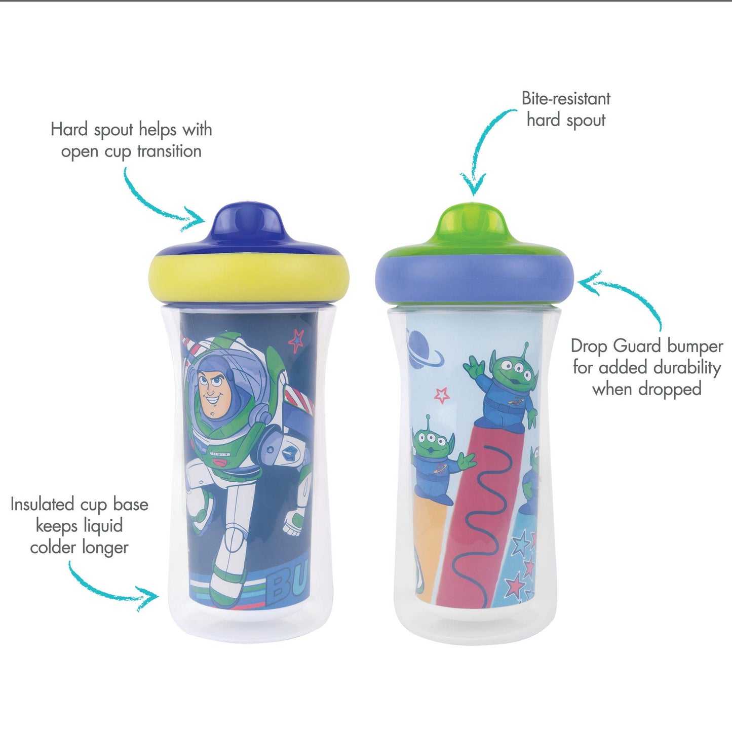 The First Years Disney Minnie Mouse Insulated Sippy Cups - Insulated Toddler Cups with Bite-Resistant Hard Spout - 9 Ounces - 2 Count