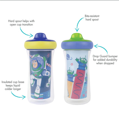 The First Years Disney Minnie Mouse Insulated Sippy Cups - Insulated Toddler Cups with Bite-Resistant Hard Spout - 9 Ounces - 2 Count