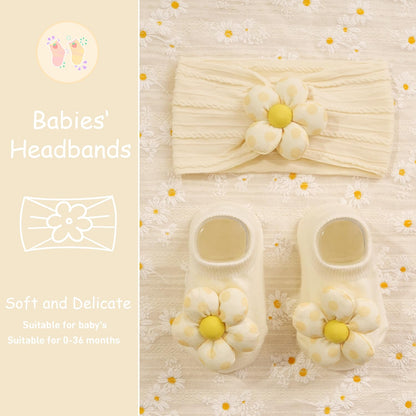 CÉLLOT 5 Pcs Baby Flower Headbands Baby Girls Nylon Headbands Soft Hairbands Hair Accessories for Newborn Infant Toddler Kids
