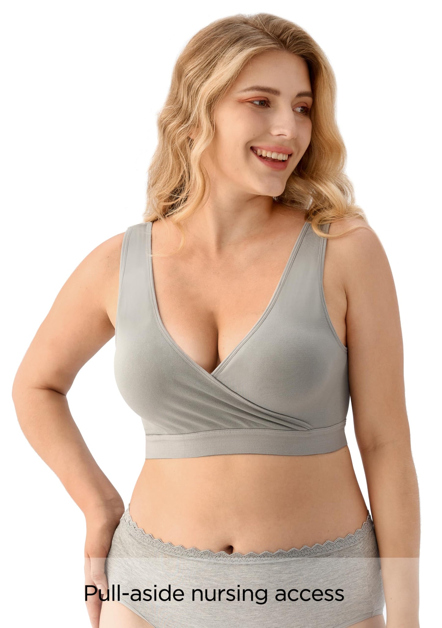 HBselect Nursing Bras for Breastfeeding, Maternity Nursing Sleep Bra Wireless Pregnancy Sleep Bralette 3/5 Pack