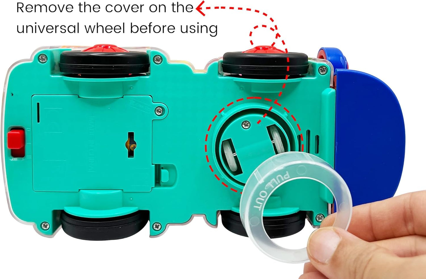 Transparent Sensory Train Toy -Interactive Light up Toys for Kids- Musical Train Toys with LED Light for Toddlers- Colorful Moving Gears- Tummy Time Crawling Baby Toy