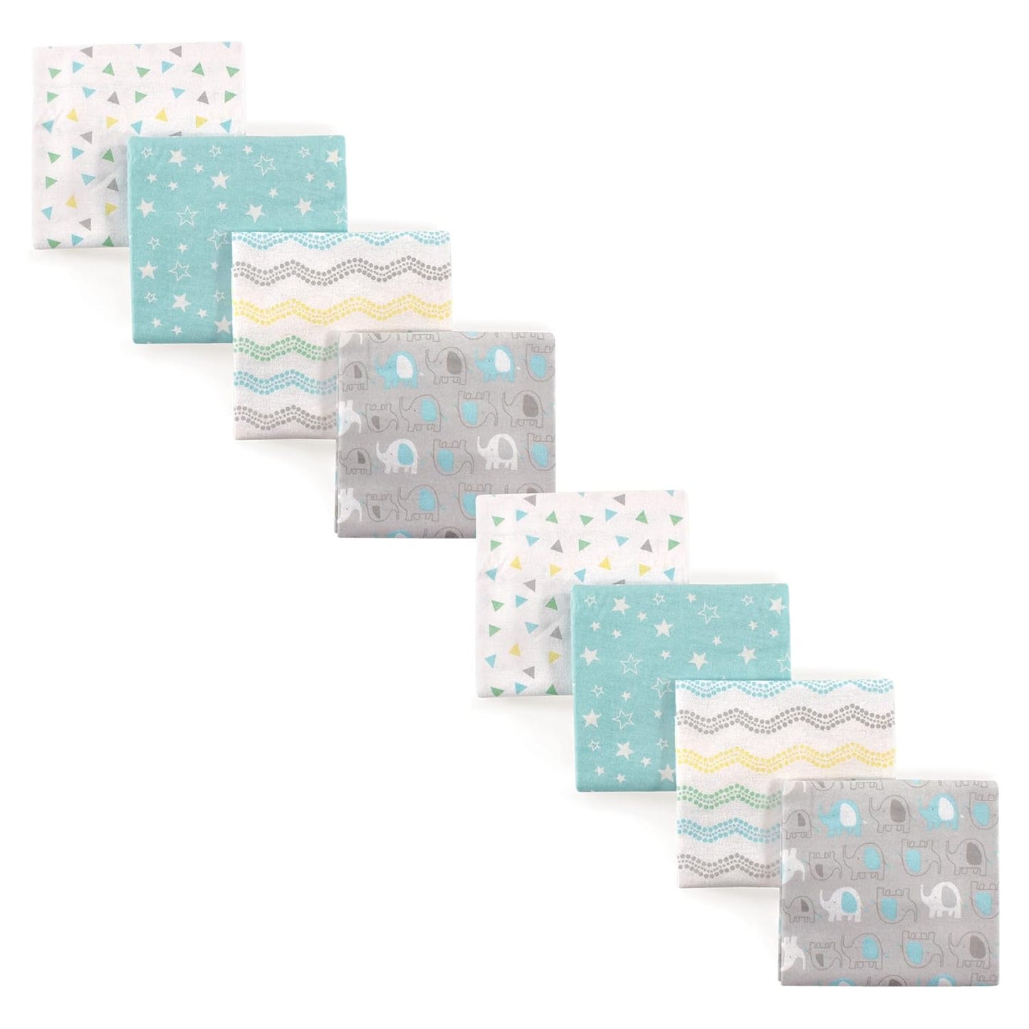 Luvable Friends Unisex Baby Cotton Flannel Receiving Blankets, Rainbow 7-Pack, One Size