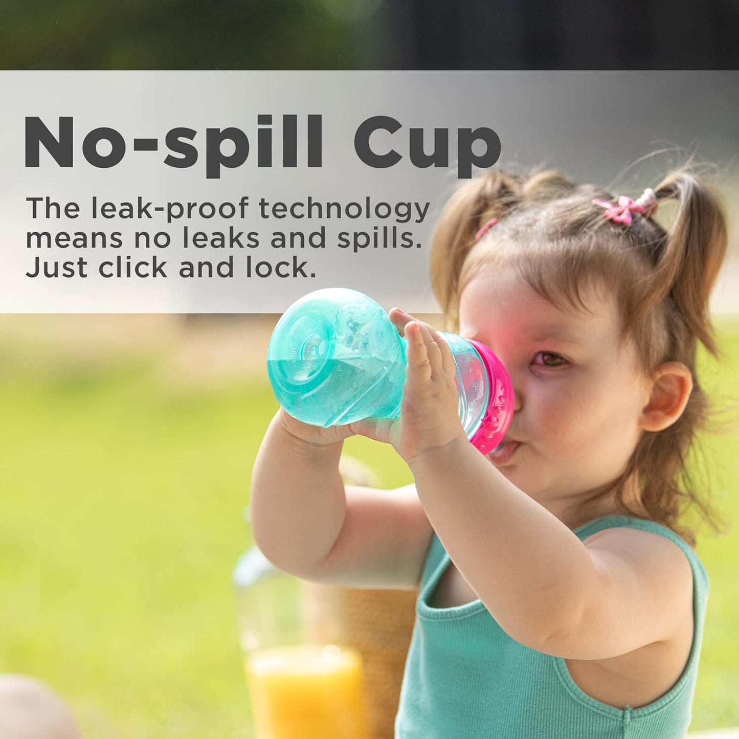 Nuby No-Spill Sippy Cup with Flex Straw - (3-Pack) 10-Ounce Bottles - Sippy Cups for Toddlers 12+ Months - Neutral Color Training Cups for Toddlers