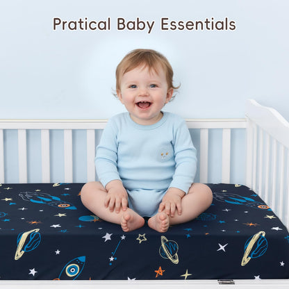 david's kids 3 Pack Fitted Crib Sheets, Ultra Soft Breathable Comfortable Baby Sheet Set for Boys Girls Neutral, 28x52 Inch Fits Standard Crib and Toddler Mattresses, Dinosaur