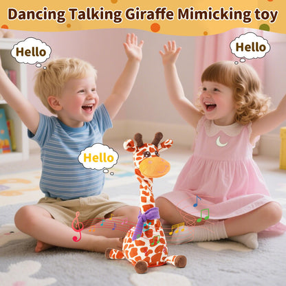 Emoin Dancing Talking Giraffe Baby Toy, Adjustable Volume Baby Giraffe Toys Singing 10 Children's Songs Singing Mimicking Recording Repeating What You Say for Toddlers