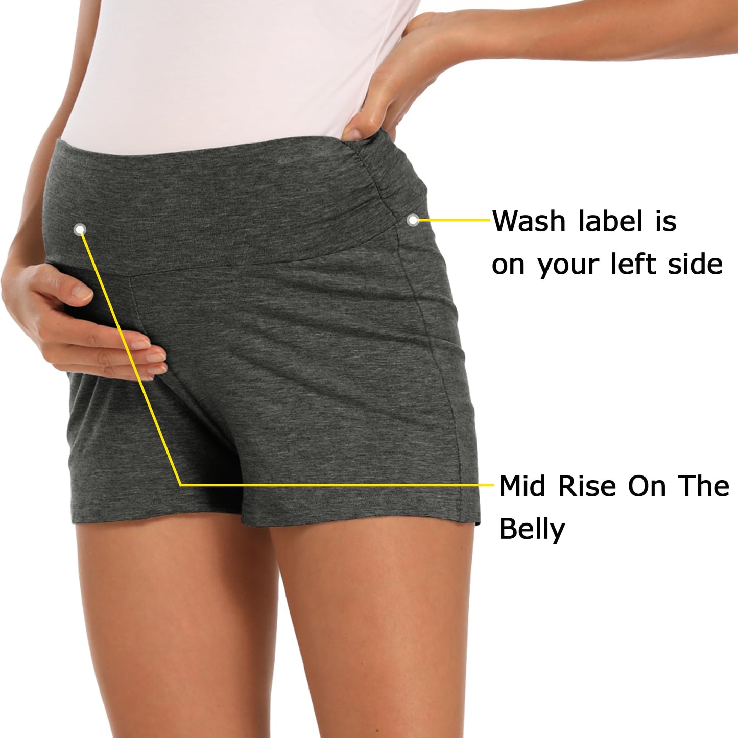 fitglam Women's Maternity Shorts Lounge Sleep Pajama Workout Comfy Stretchy Pregnancy Shorts