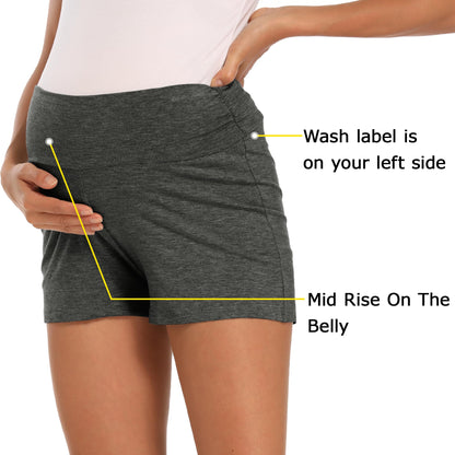 fitglam Women's Maternity Shorts Lounge Sleep Pajama Workout Comfy Stretchy Pregnancy Shorts