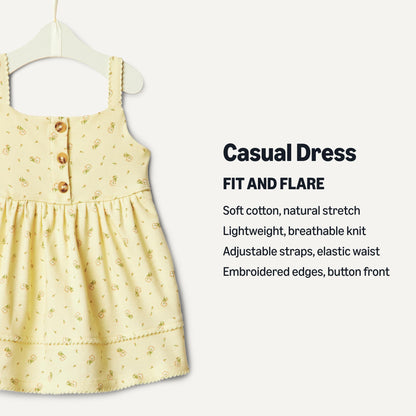 Amazon Essentials x Sofia Grainge Toddlers and Baby Girls' Cotton Casual Fit and Flare Dress