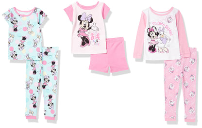Disney Unisex Kids' 6-piece Snug-fit Cotton Matching Comfortable Pajama Set, Soft & Cute for Kids