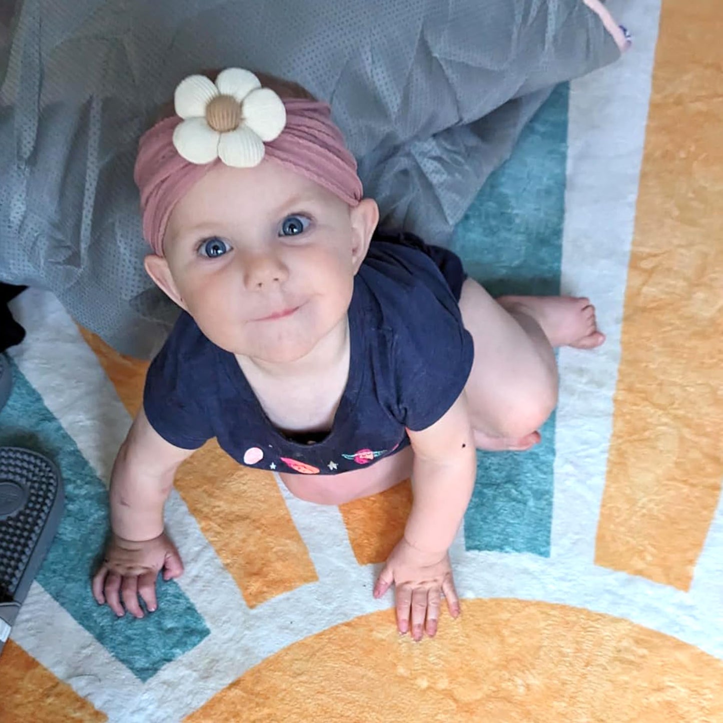 CÉLLOT 5 Pcs Baby Flower Headbands Baby Girls Nylon Headbands Soft Hairbands Hair Accessories for Newborn Infant Toddler Kids