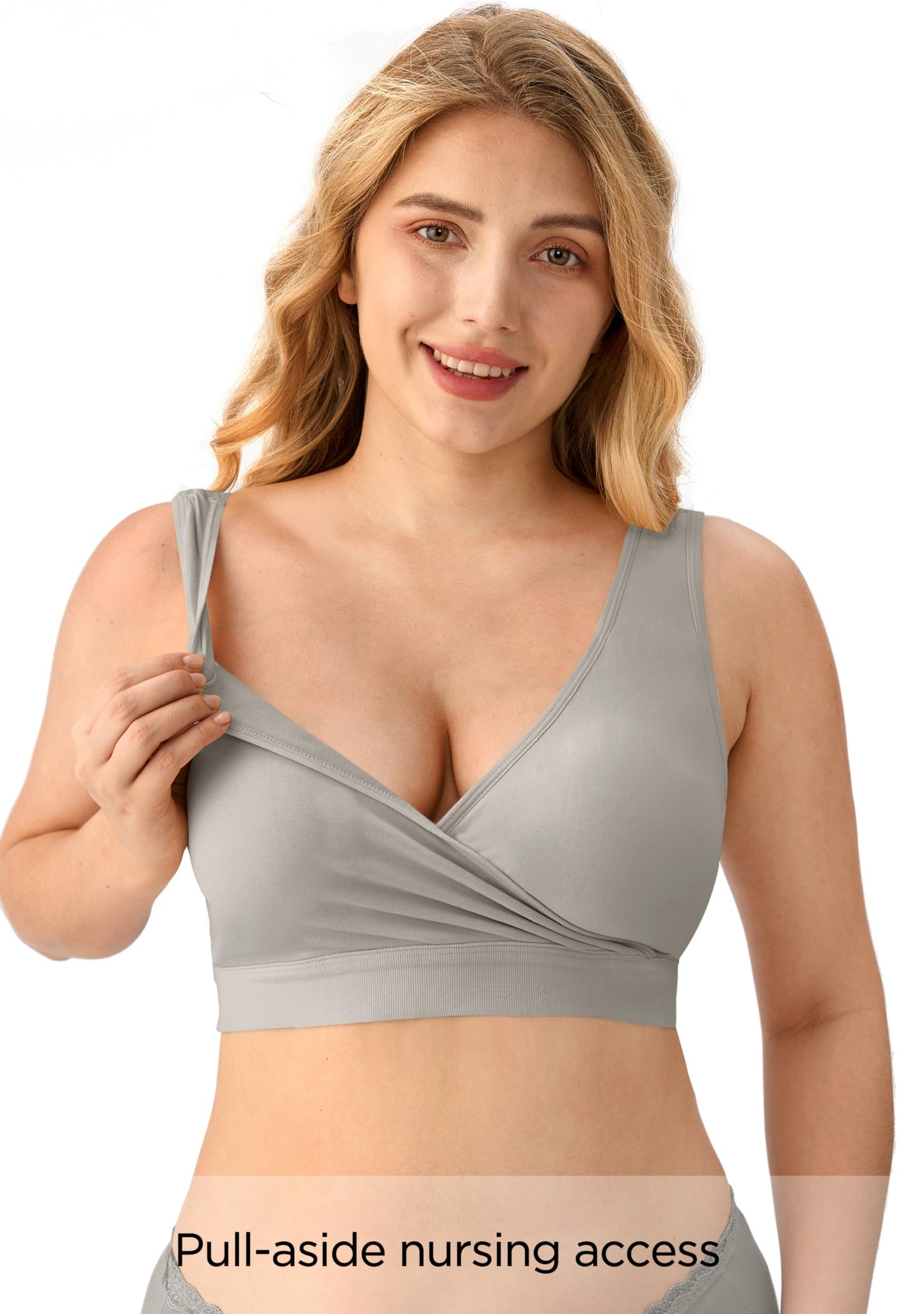 HBselect Nursing Bras for Breastfeeding, Maternity Nursing Sleep Bra Wireless Pregnancy Sleep Bralette 3/5 Pack