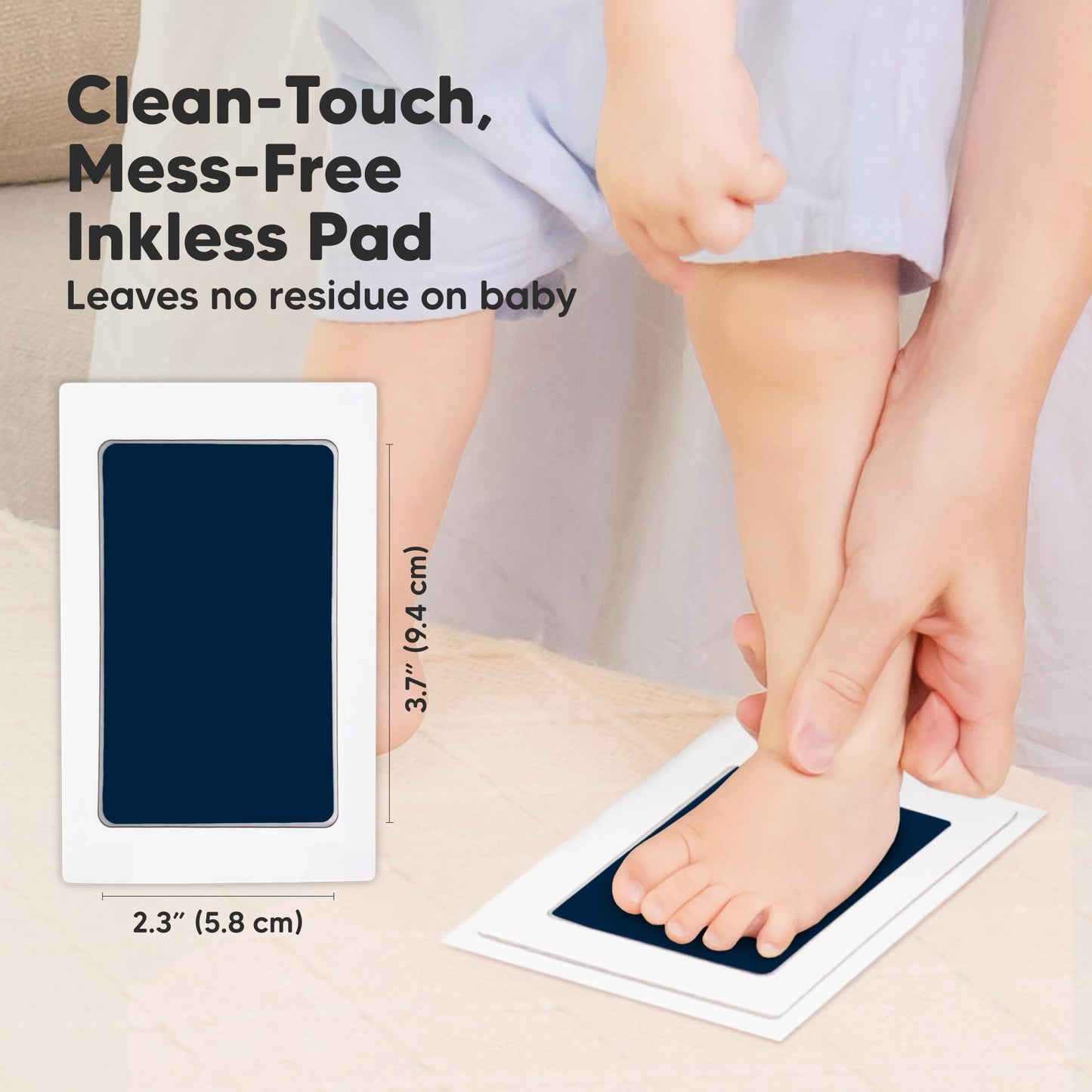 4-Pack Inkless Baby Hand and Footprint Kit - Mess Free Ink Pad for Newborn Keepsake, Dog Nose & Paw Print Kit, Clean Touch Ink Pad for Baby Hand & Footprints, First Mother's Day (Jet Black)
