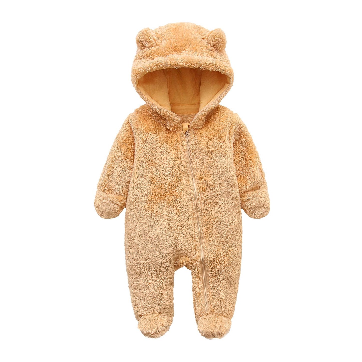 Babymine Newborn Baby Jumpsuit Hooded Fleece Rompers Long Sleeve Onesie Outwear Outfits