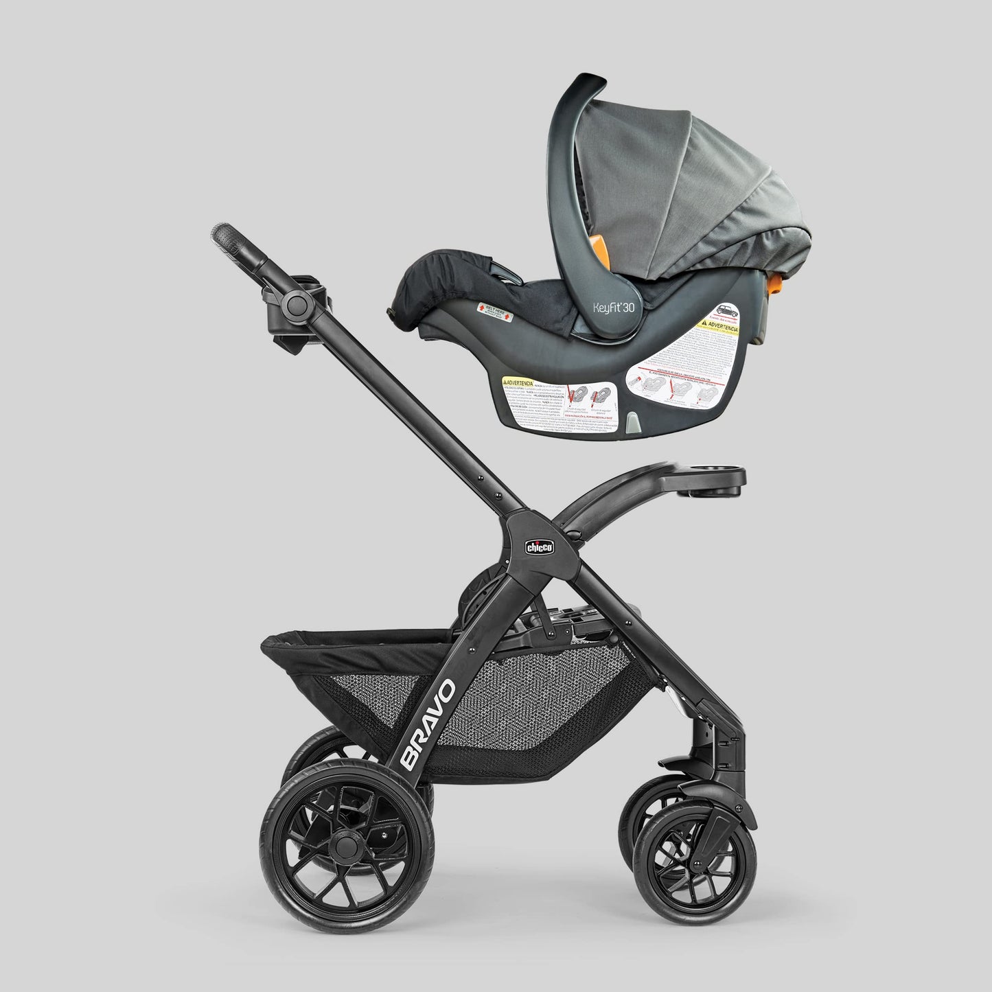 Chicco Bravo® 3-in-1 Trio Travel System, Bravo® Quick-Fold Stroller with KeyFit® 30 Infant Car Seat and Base, Car Seat and Stroller Combo | Parker