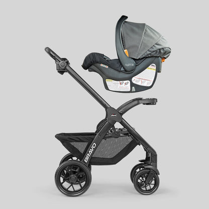 Chicco Bravo® 3-in-1 Trio Travel System, Bravo® Quick-Fold Stroller with KeyFit® 30 Infant Car Seat and Base, Car Seat and Stroller Combo | Parker