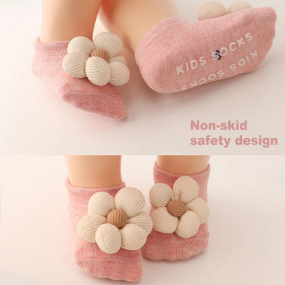 DRESHOW BQUBO Baby Girls Toddler Anti Slip Socks - Cute Frilly Ruffle Grip Ankle Socks for Infant Toddler