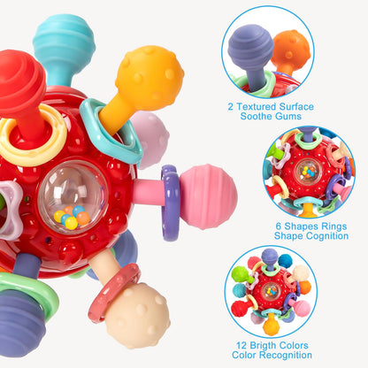Baby Montessori Sensory Toys for 0-6 6-12 Months, Baby Teether Teething Toys for Babies 0 3 6 9 12 18 Months, Newborn Infant Learning Developmental Toys Gifts for 1 2 Year Old Boys Girls