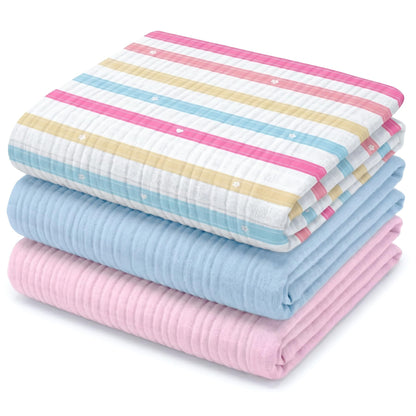 Muslin Swaddle Blankets for Newborns, 3 Pack Multipurpose 100% Organic Cotton, Ultra Soft Breathable Receiving Blanket 47 x 47 inches, Swaddle Wrap for Baby Boys & Girls