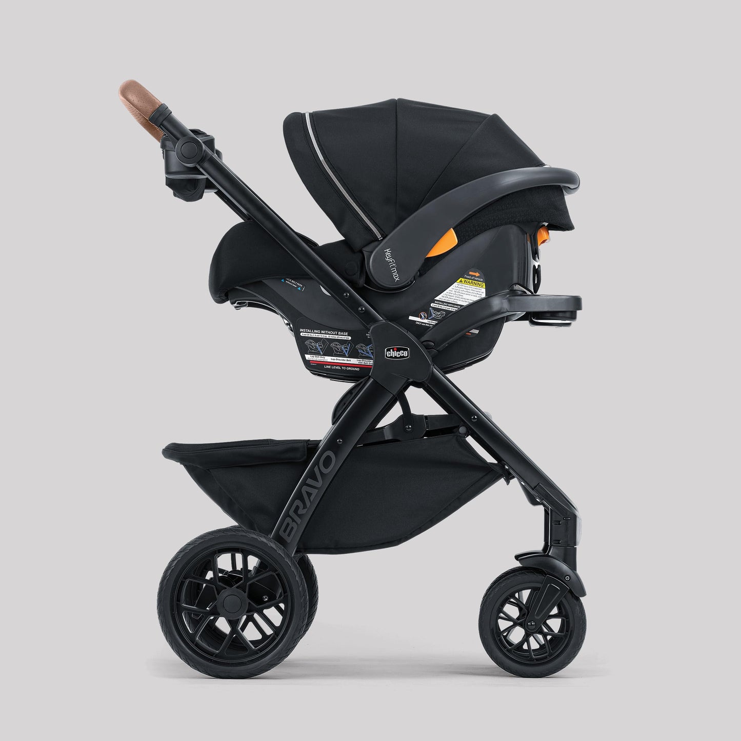 Chicco Bravo® 3-in-1 Trio Travel System, Bravo® Quick-Fold Stroller with KeyFit® 30 Infant Car Seat and Base, Car Seat and Stroller Combo | Parker