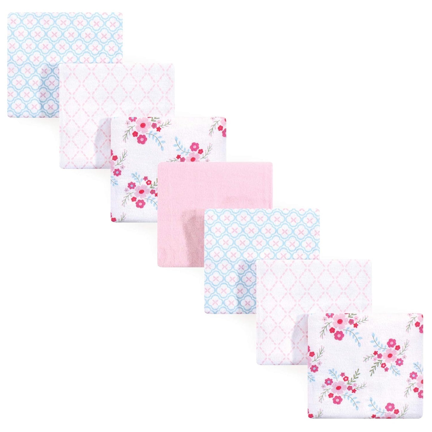 Luvable Friends Unisex Baby Cotton Flannel Receiving Blankets, Rainbow 7-Pack, One Size
