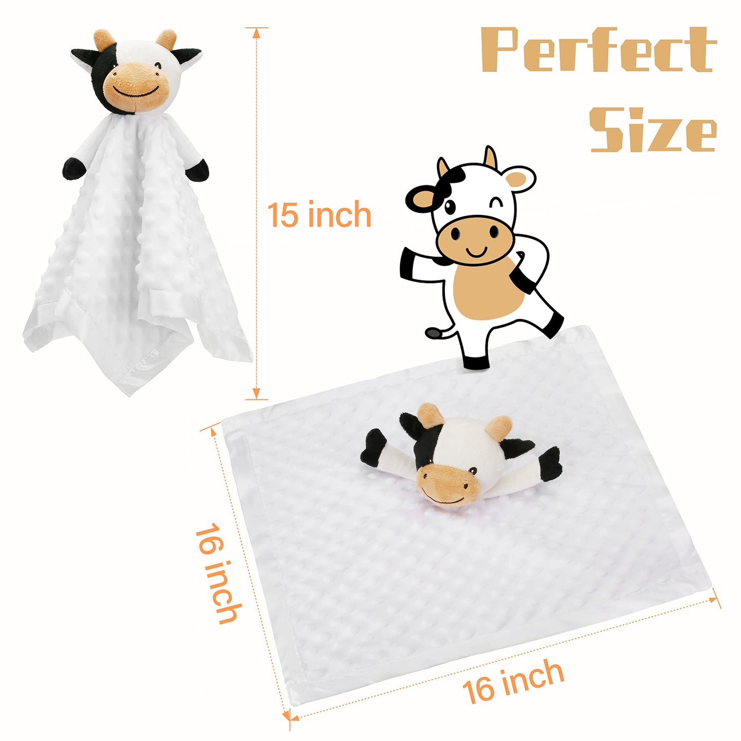 Pro Goleem Elephant Security Blanket, Soft Lovey Unisex Lovie Baby Gifts for Boys and Girls Snuggle Toy Stuffed Animal Newborn Essentials and Items Grey 16 Inch