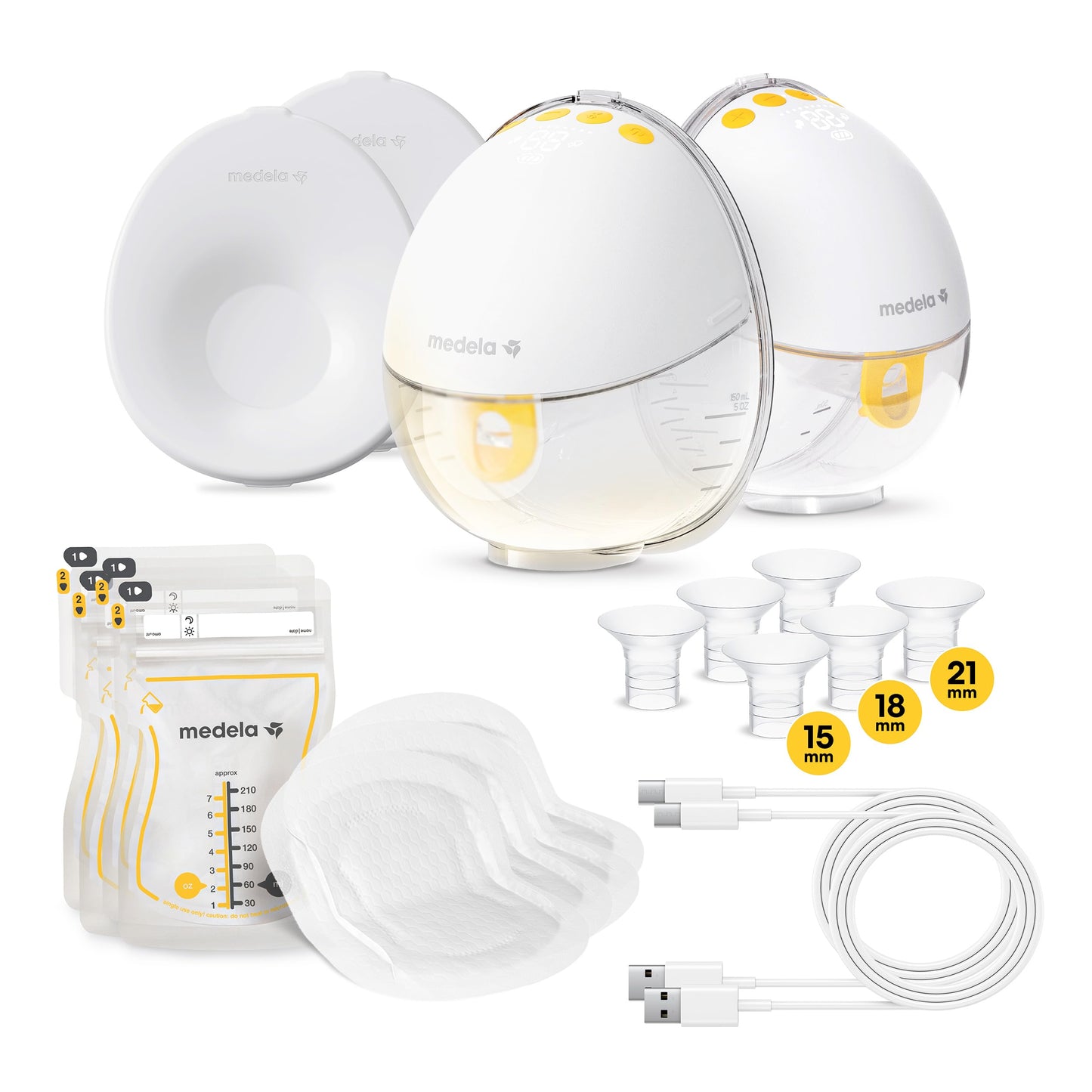 Medela Motion InBra Wearable Breast Pump, Portable Hands-Free Wireless Electric Pump, Highly efficient, Lightweight, Custom fit with Inserts, Rechargeable Battery, Discreet, Quiet, Only 3 Parts