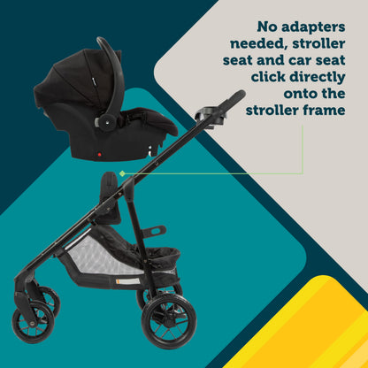 Safety 1st Grow and Go Flex 8-in-1 Travel System, Infant Car Seat Stroller Combo, Orchid Bloom