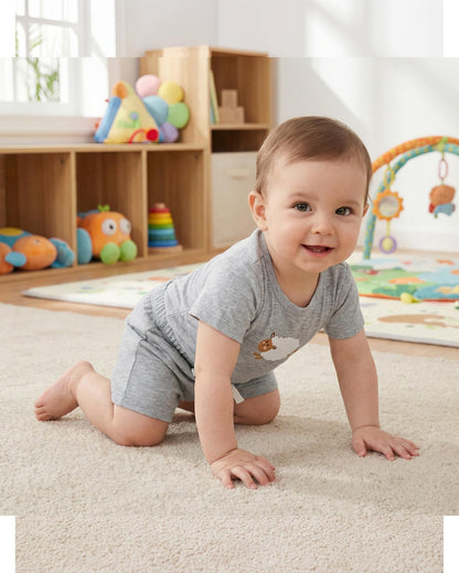 Jecson Newborn Boy Clothes Baby Boy Outfits Summer Set 6-Piece Cotton Short Sleeve Top and Shorts for 0-18M