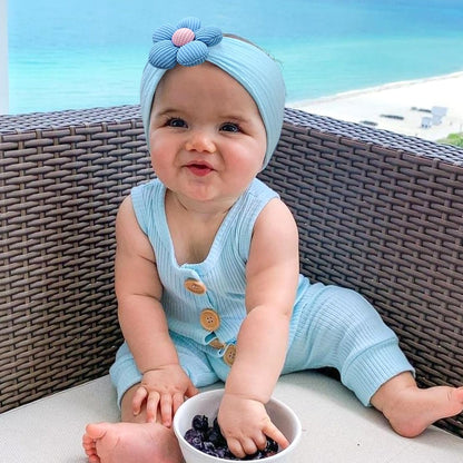 CÉLLOT 5 Pcs Baby Flower Headbands Baby Girls Nylon Headbands Soft Hairbands Hair Accessories for Newborn Infant Toddler Kids