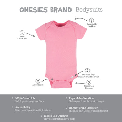 Onesies Brand Baby Girls' 8-pack Short Sleeve Mix & Match Bodysuits