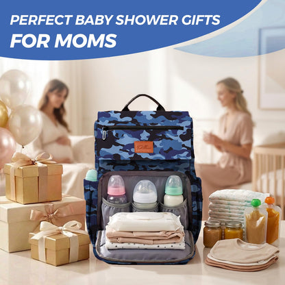 PILLANI Baby Diaper Bag Backpack - Baby Bag for Girls & Boys, Large Waterproof Toddler Diaper Backpack - Baby Shower Gifts & Registry Must Haves - Travel Diaper Bags with Changing Pad - Newborn Stuff