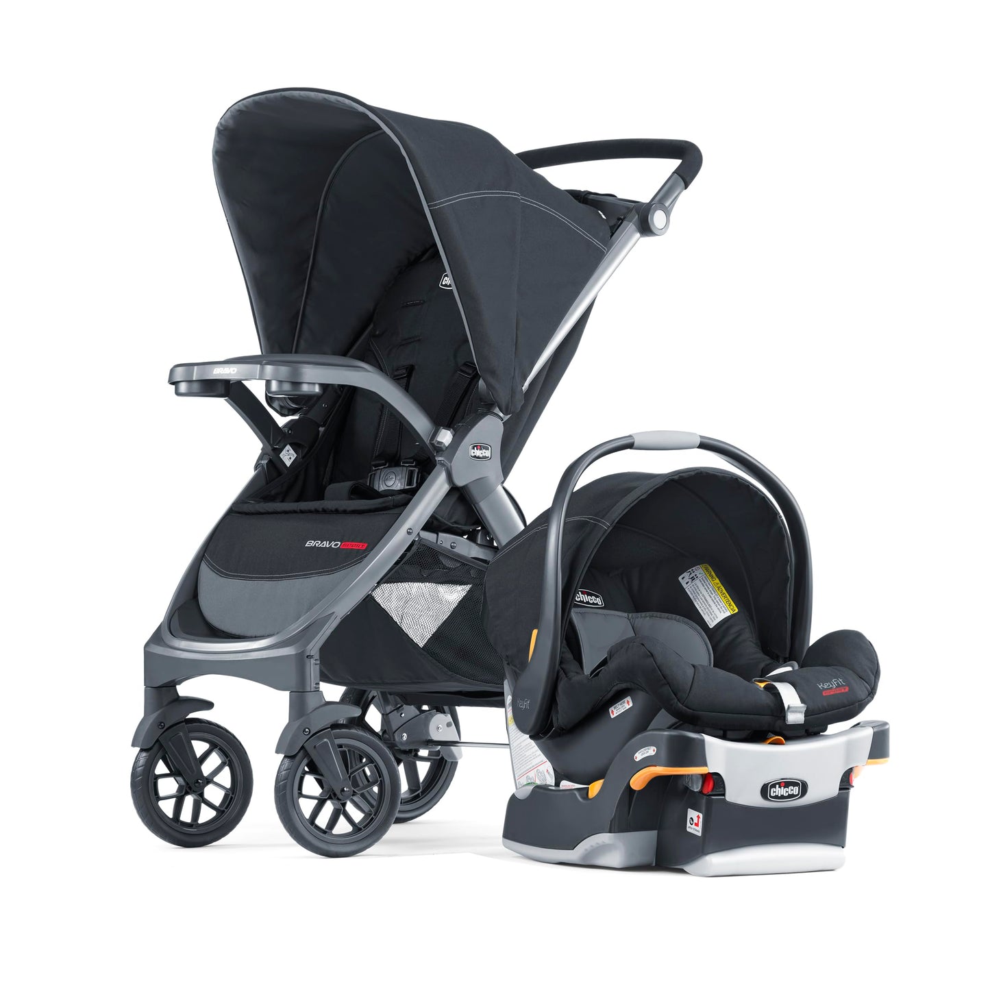 Chicco Bravo® 3-in-1 Trio Travel System, Bravo® Quick-Fold Stroller with KeyFit® 30 Infant Car Seat and Base, Car Seat and Stroller Combo | Parker