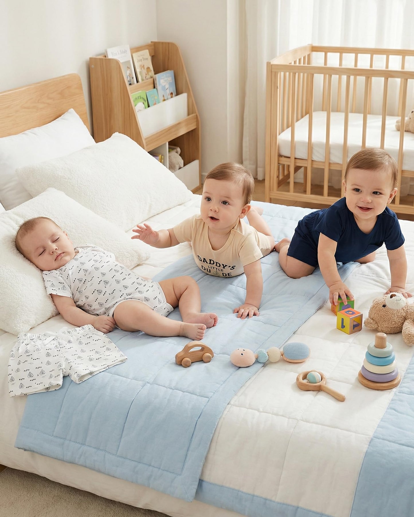 Jecson Newborn Boy Clothes Baby Boy Outfits Summer Set 6-Piece Cotton Short Sleeve Top and Shorts for 0-18M