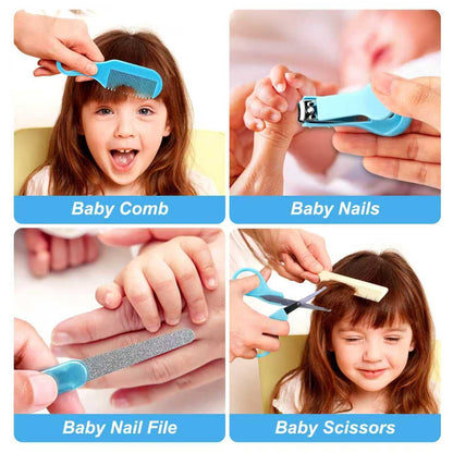Baby Grooming Kit, Infant Safety Care Set with Hair Brush Comb Nail Clipper Nasal Aspirator,Baby Essentials Kit for Newborn Girls Boys (Pink Baby Grooming kit)