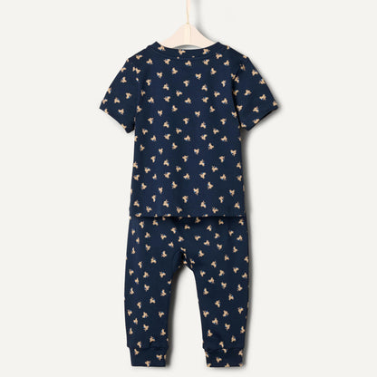Amazon Essentials x Sofia Grainge Unisex Toddlers and Babies' Cotton Knit Short Sleeve Shirt & Pants Set