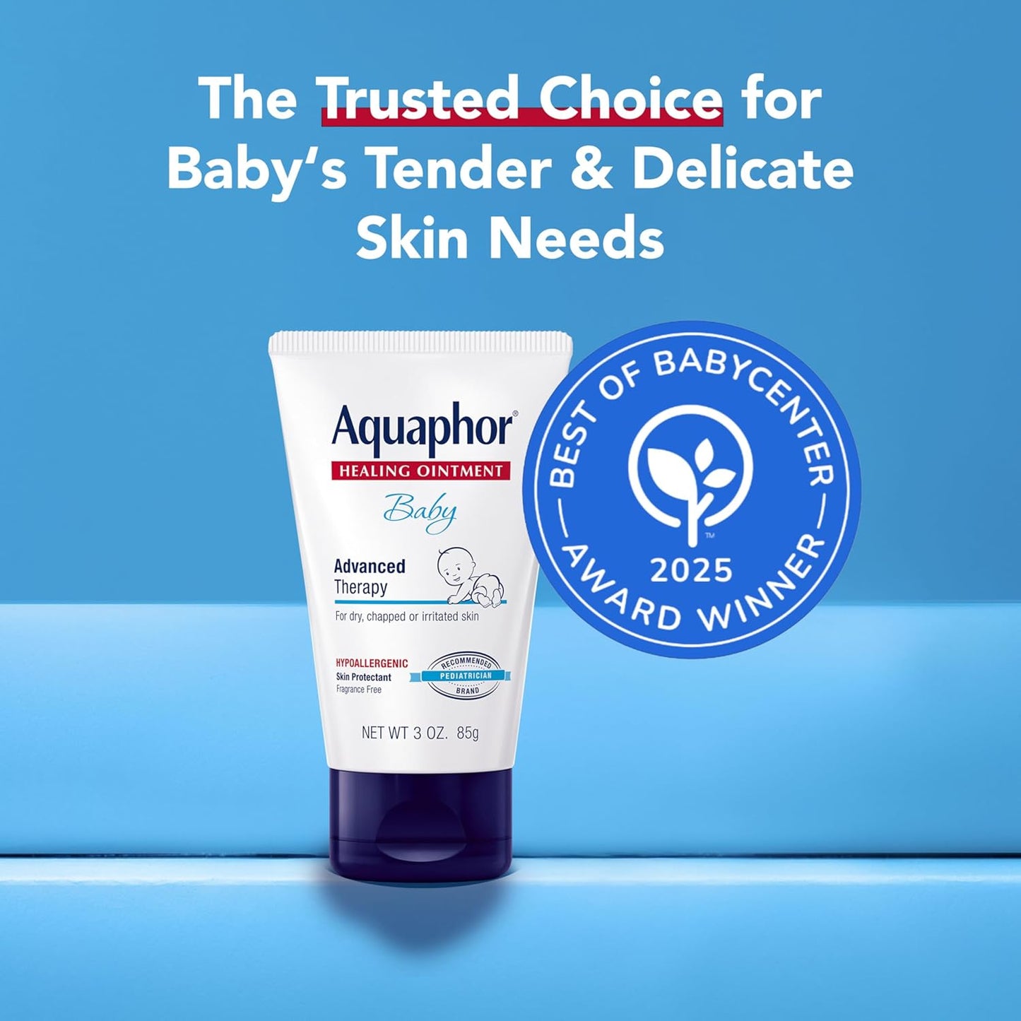 Aquaphor Baby Healing Ointment Advanced Therapy Skin Protectant for Chapped or Dry Skin, Drool Rash and Diaper Rash Ointment, 14 Oz Jar