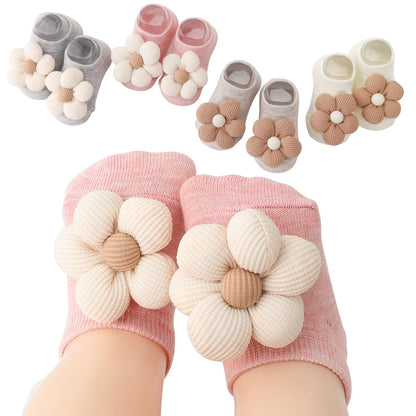 DRESHOW BQUBO Baby Girls Toddler Anti Slip Socks - Cute Frilly Ruffle Grip Ankle Socks for Infant Toddler