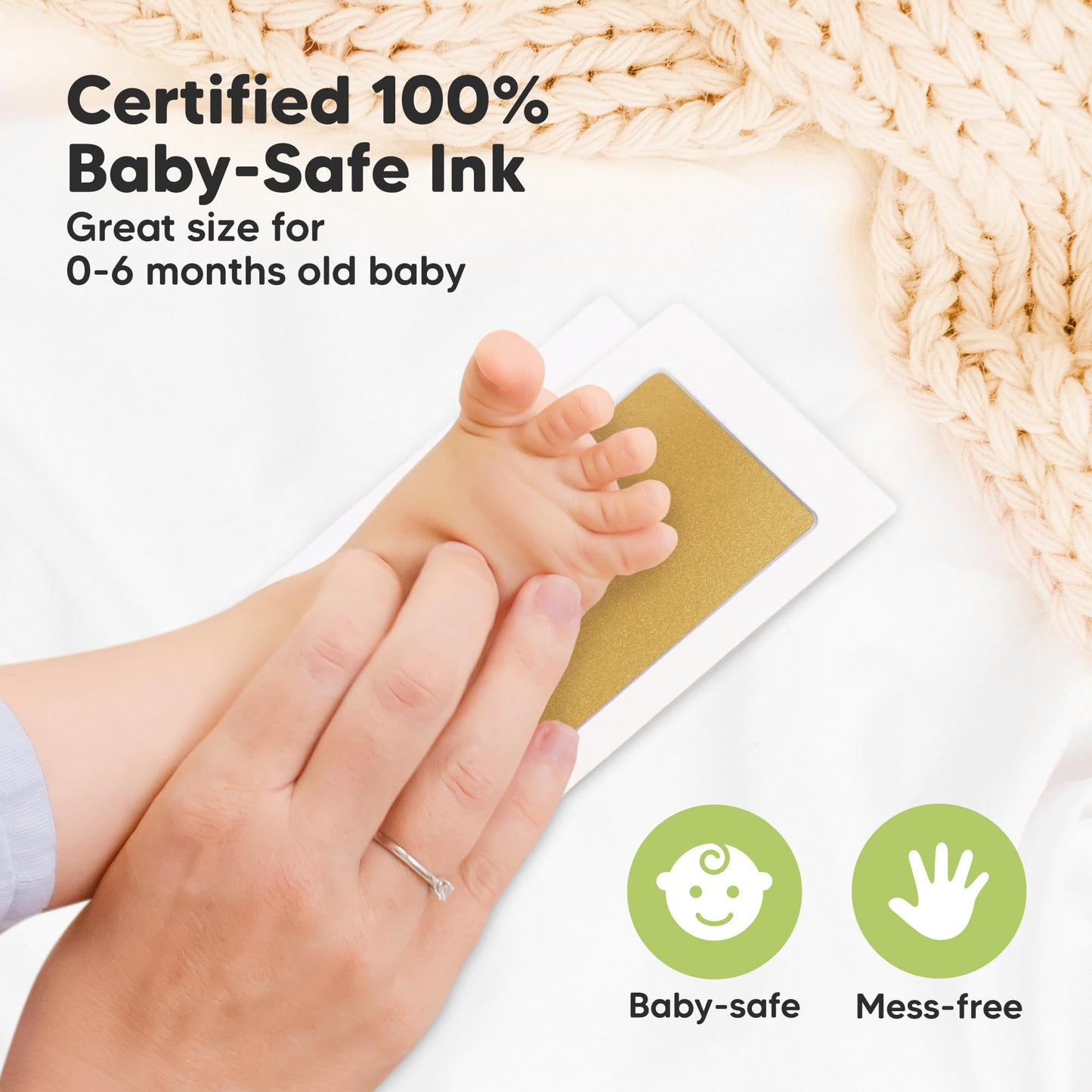 4-Pack Inkless Baby Hand and Footprint Kit - Mess Free Ink Pad for Newborn Keepsake, Dog Nose & Paw Print Kit, Clean Touch Ink Pad for Baby Hand & Footprints, First Mother's Day (Jet Black)