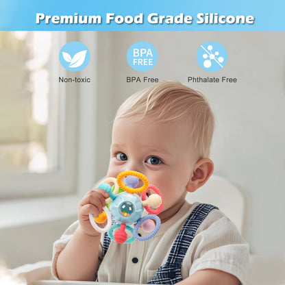 Baby Montessori Sensory Toys for 0-6 6-12 Months, Baby Teether Teething Toys for Babies 0 3 6 9 12 18 Months, Newborn Infant Learning Developmental Toys Gifts for 1 2 Year Old Boys Girls
