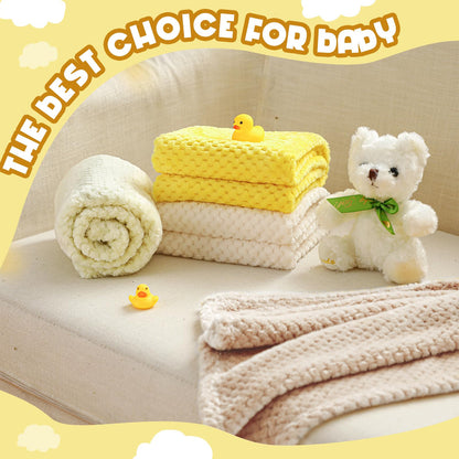 Frienda 4 Pcs Baby Fuzzy Blanket Fluffy Baby Blanket for Boys Girls Soft Warm Infant Newborn Toddler Receiving Nursery Bed Supplies, 32 x 24 Inch(Pink Color)