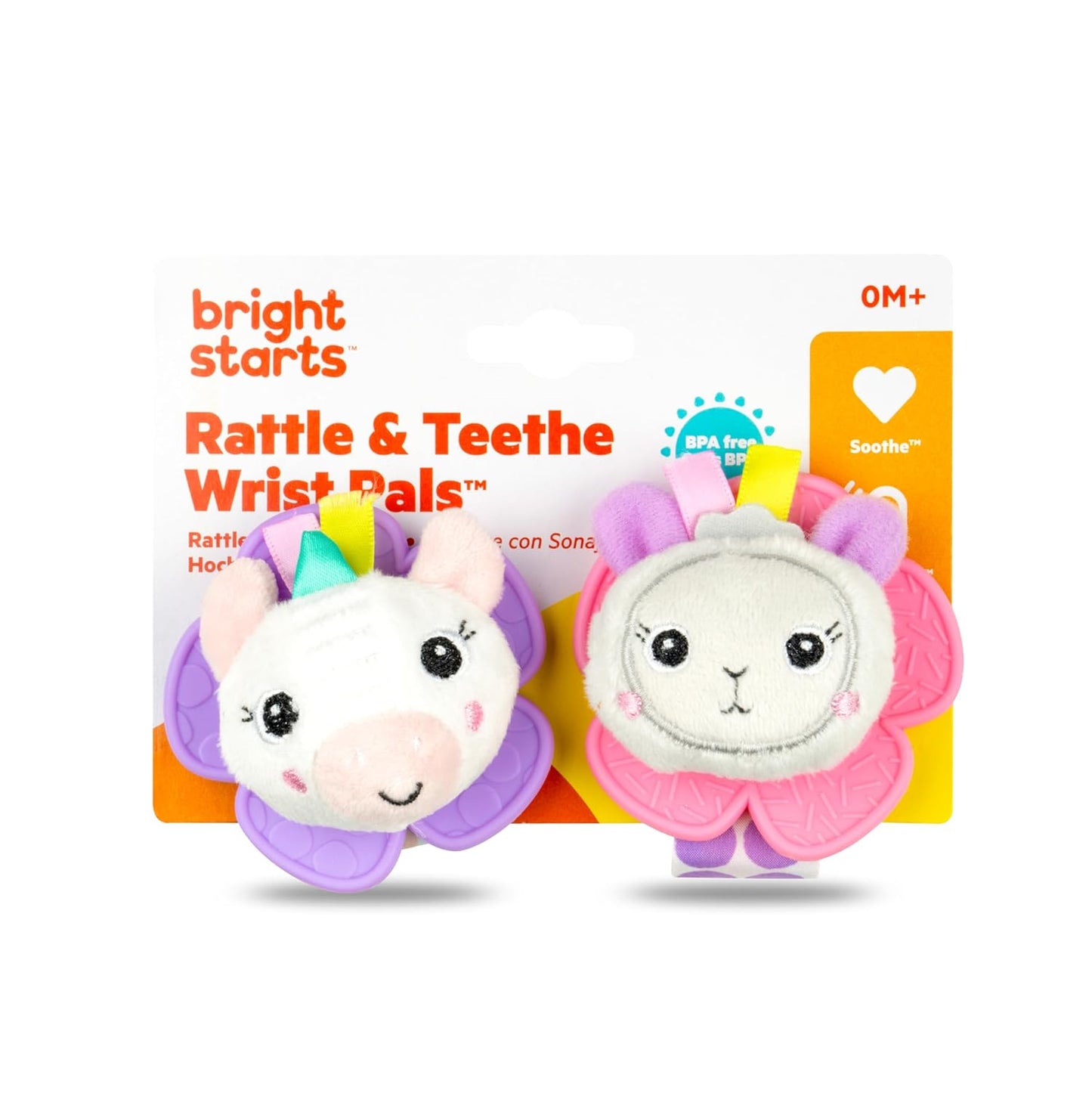 Bright Starts Snuggle & Teethe BPA-Free Crinkle Teething Plush Baby Toy - Giraffe