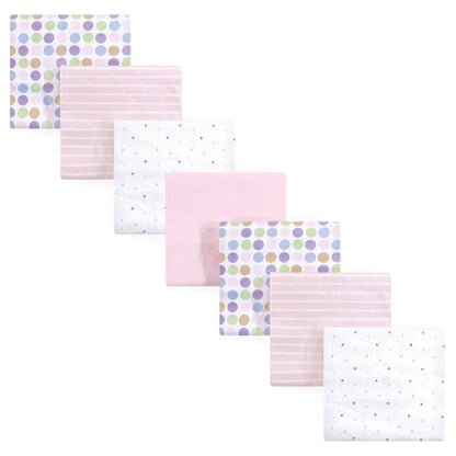 Luvable Friends Unisex Baby Cotton Flannel Receiving Blankets, Rainbow 7-Pack, One Size
