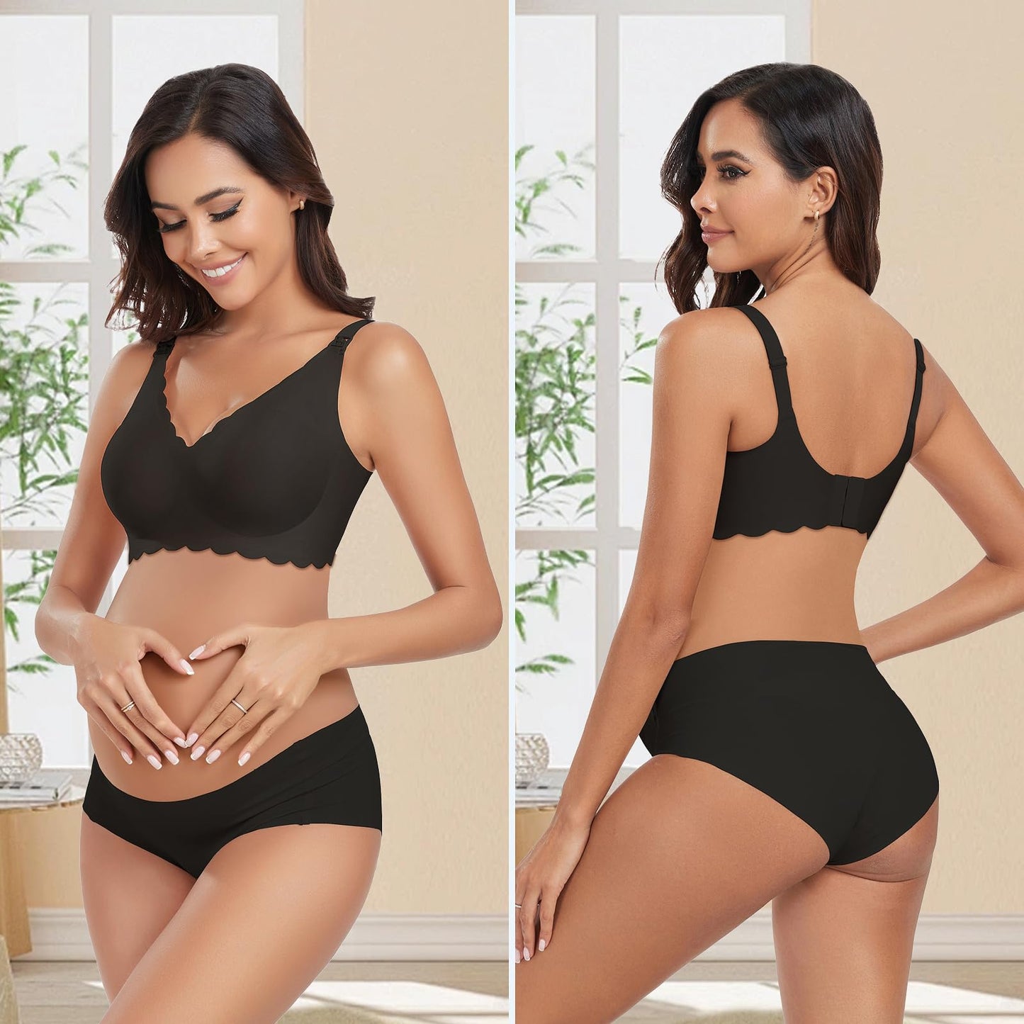 Gailife 3 Pack Nursing Bras for Breastfeeding Seamless Wireless Maternity Bras for Pregnancy Soft Sleep Bralette Pack