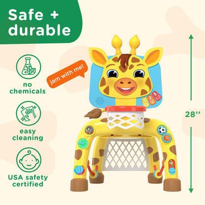 Move2Play, Dinosaur Basketball Hoop & Soccer Goal Activity Center | 30+ Sounds & Songs + 5 Lights | 1 2 3 Year Old for Boys and Girls | Toy & Gift for Baby & Toddlers