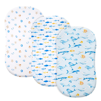 david's kids 3 Pack Fitted Crib Sheets, Ultra Soft Breathable Comfortable Baby Sheet Set for Boys Girls Neutral, 28x52 Inch Fits Standard Crib and Toddler Mattresses, Dinosaur