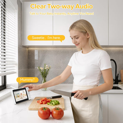 Baby Monitor, Baby Monitor with Camera and Audio, Secure No WiFi, Pan Tilt Video Camera with Night Vision, VOX, 2-Way Talk, 1300ft, Portable Video Audio Monitor Ideal for Baby/Elderly/Pet