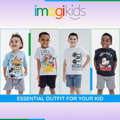 Disney Mickey Mouse T-Shirt and Shorts Outfit Set Infant to Big Kid Sizes (12 Months - 12)