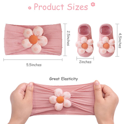 CÉLLOT 5 Pcs Baby Flower Headbands Baby Girls Nylon Headbands Soft Hairbands Hair Accessories for Newborn Infant Toddler Kids