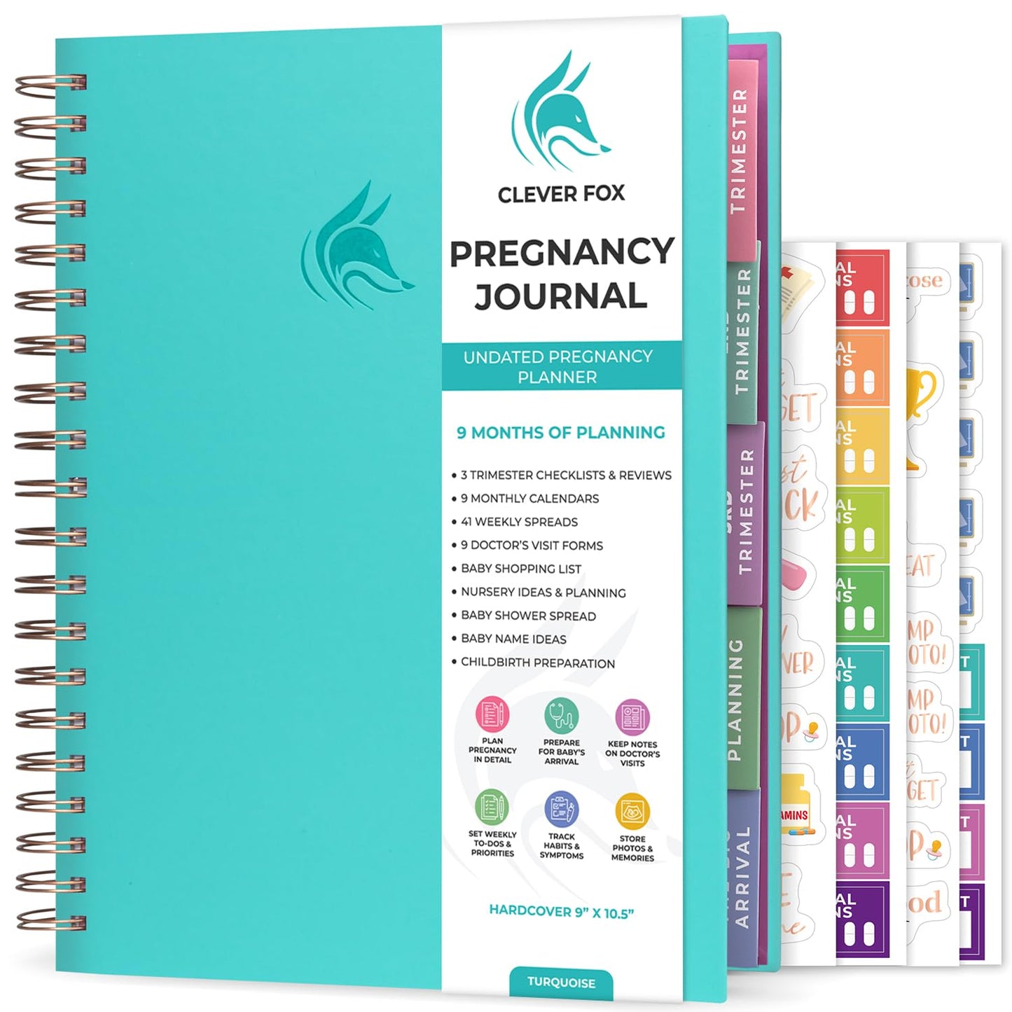 Clever Fox Pregnancy Journal & Memory Book - Pregnancy Planner & Notebook for Expecting Moms – Baby Keepsake, First Time Moms Gift (Lavender, 9" x 10.5")