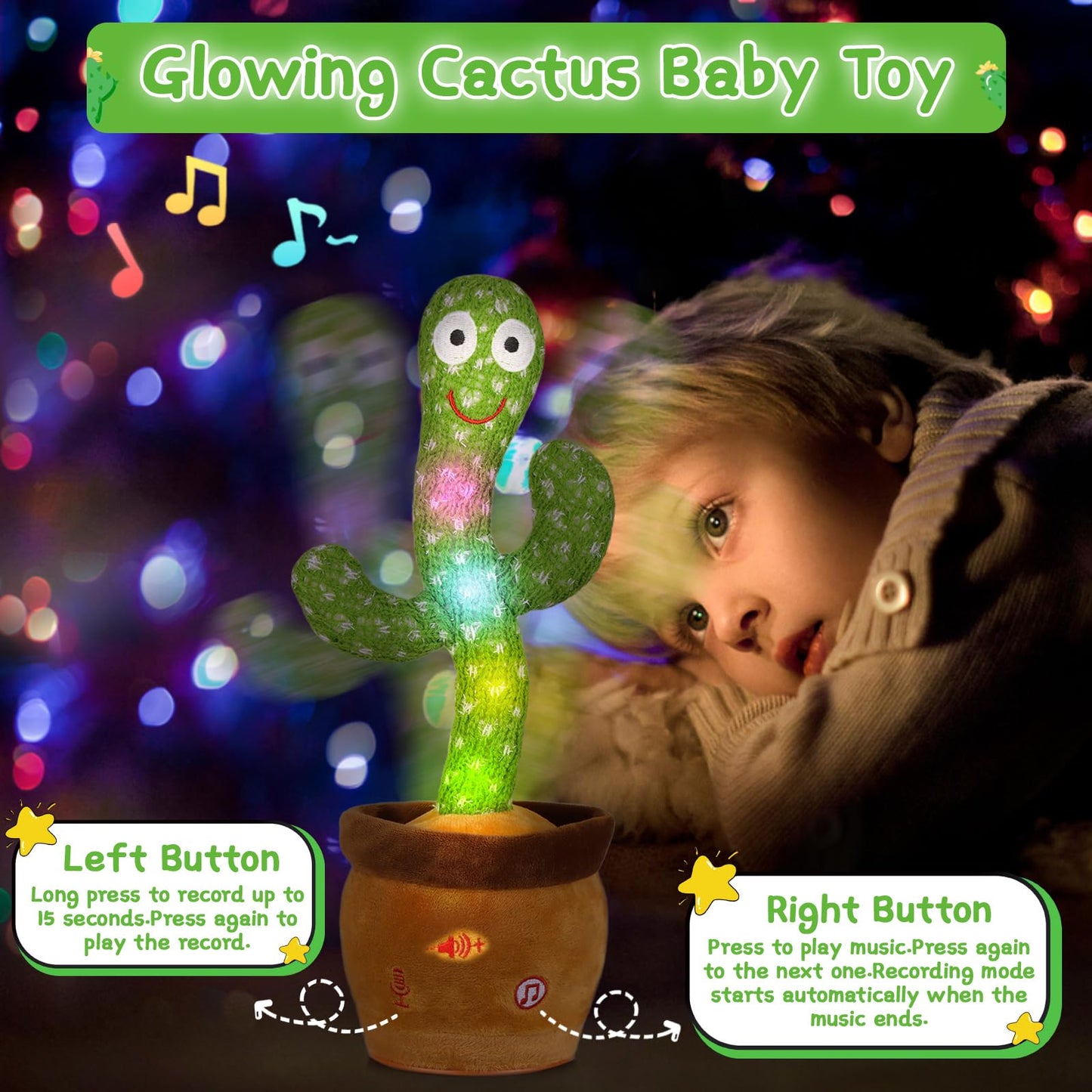 Emoin Dancing Talking Giraffe Baby Toy, Adjustable Volume Baby Giraffe Toys Singing 10 Children's Songs Singing Mimicking Recording Repeating What You Say for Toddlers